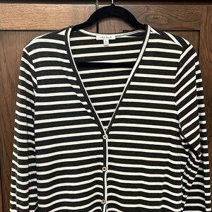 Longer Gray/White Cardigan